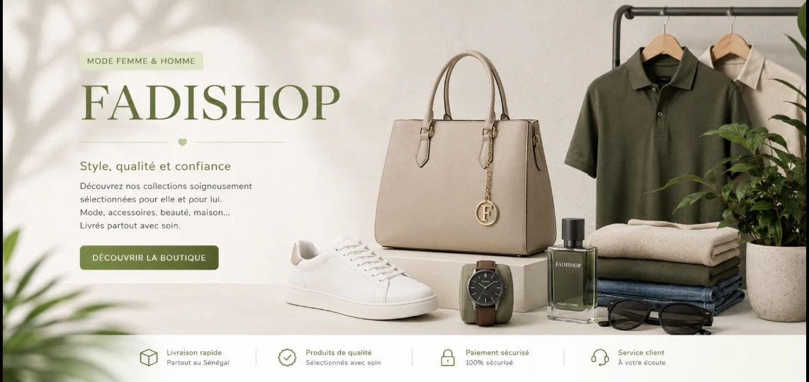 Fadishop — Style, qualité et confiance. Mode Femme & Homme.